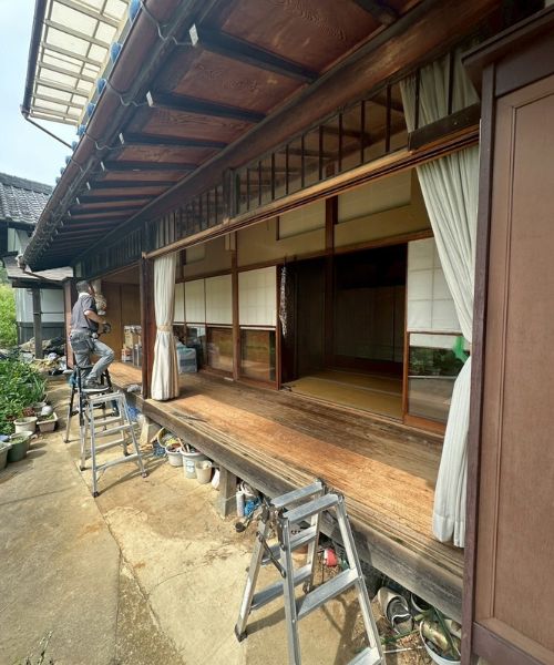 神奈川県横浜市古民家の縁電動シャッター工事-施工前