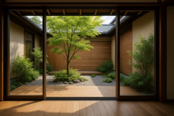 屋外の緑と室内をつなぐデザイン
